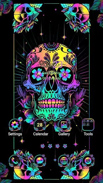 Play Colorful Skull - Wallpaper  and enjoy Colorful Skull - Wallpaper with UptoPlay