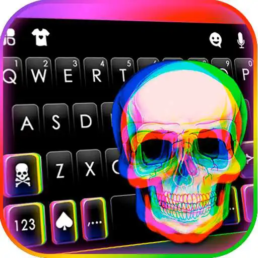 Play Color Glitch Skull Keyboard Background APK