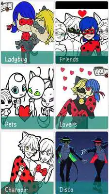 Play coloring book miraculous ladybug and cat noir