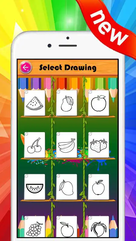 Play Coloring Book of Fruits  Drawing Game