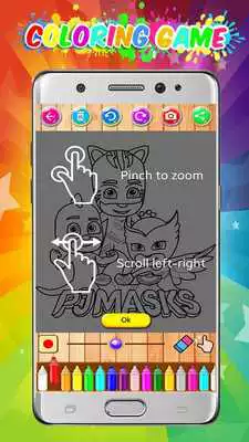 Play coloring PJ heroes Masks game