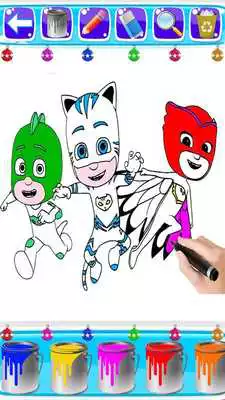 Play coloring PJ heroes Masks game