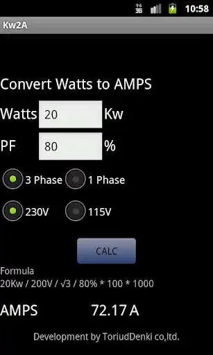 Play Convert Watts to AMPS