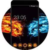 Free play online Cool Fire and Ice Neon Theme: Gold  Blue APK