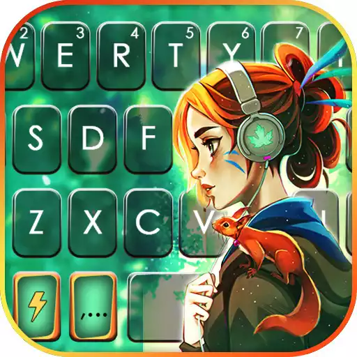 Play Cool Girl Green Keyboard Background APK