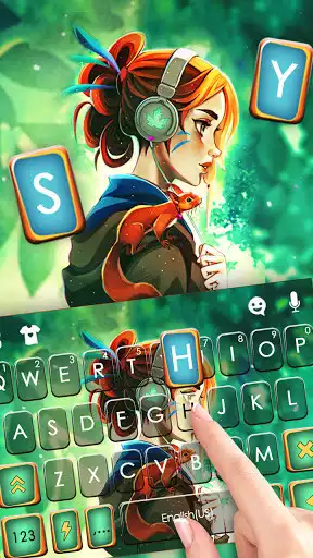 Play Cool Girl Green Keyboard Background as an online game Cool Girl Green Keyboard Background with UptoPlay