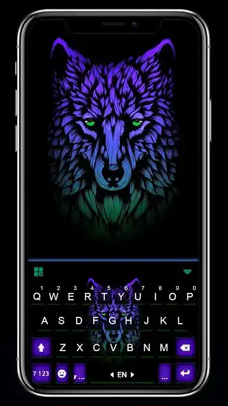 Play Cool Neon Blue Wolf Keyboard Background  and enjoy Cool Neon Blue Wolf Keyboard Background with UptoPlay