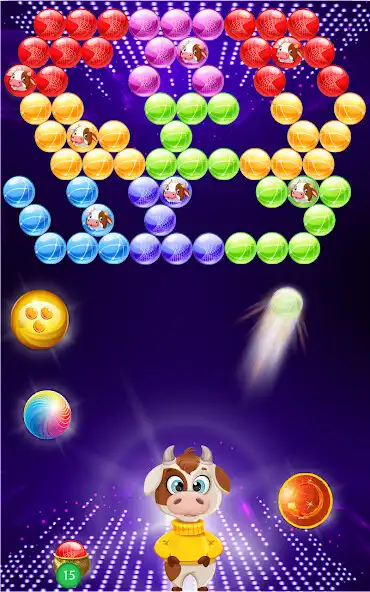 Play Cow Rescue Bubble Shooter-2021 as an online game Cow Rescue Bubble Shooter-2021 with UptoPlay