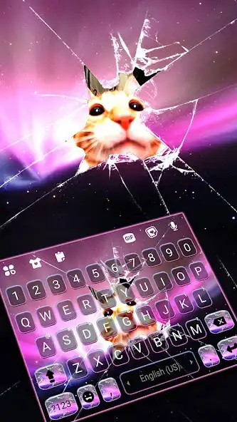 Play Cracked Kitty Screen Keyboard Background  and enjoy Cracked Kitty Screen Keyboard Background with UptoPlay