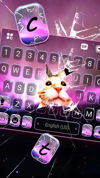 Play Cracked Kitty Screen Keyboard Background as an online game Cracked Kitty Screen Keyboard Background with UptoPlay