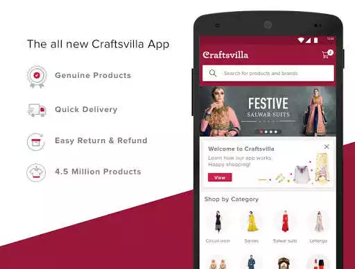 Play Craftsvilla - Sarees Suits Jewellery Shopping App  and enjoy Craftsvilla - Sarees Suits Jewellery Shopping App with UptoPlay