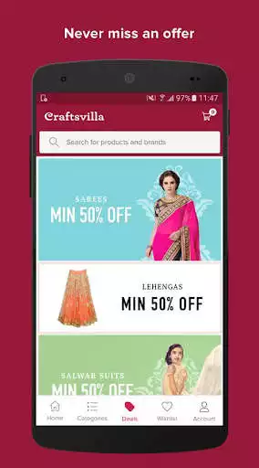 Play Craftsvilla - Sarees Suits Jewellery Shopping App as an online game Craftsvilla - Sarees Suits Jewellery Shopping App with UptoPlay