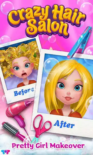 Crazy Hair Salon-Girl Makeover online game with UptoPlay