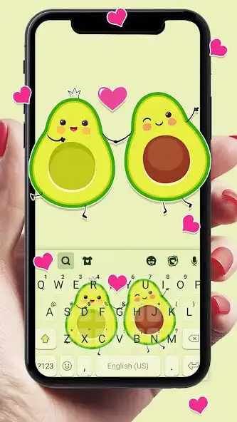 Play Cute Avocado Love Keyboard Background  and enjoy Cute Avocado Love Keyboard Background with UptoPlay