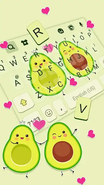 Play Cute Avocado Love Keyboard Background as an online game Cute Avocado Love Keyboard Background with UptoPlay