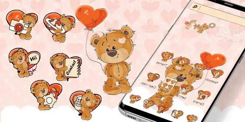 Play Cute Brown Bear Theme Kawaii Bear icons