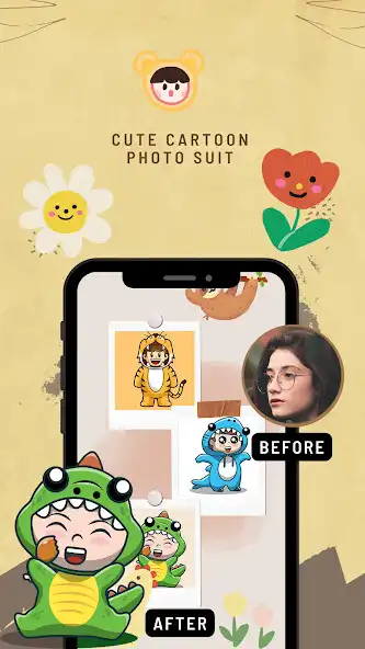 Play Cute Cartoon Photo Suit as an online game Cute Cartoon Photo Suit with UptoPlay