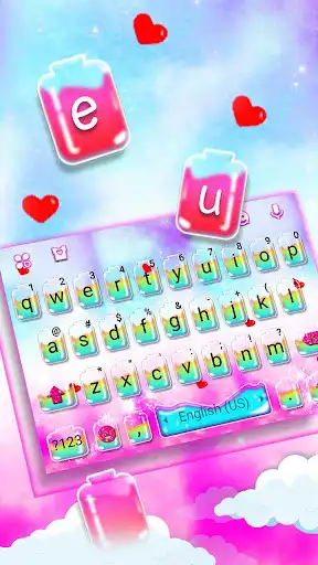 Play Cute Colorful Water Keyboard Theme as an online game Cute Colorful Water Keyboard Theme with UptoPlay