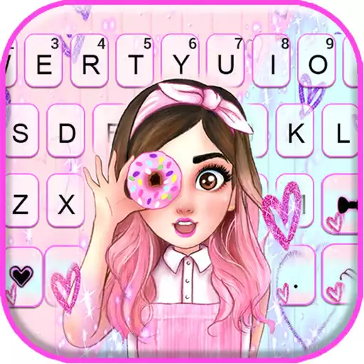 Play Cute Donut Girl Keyboard Background APK