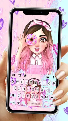 Play Cute Donut Girl Keyboard Background  and enjoy Cute Donut Girl Keyboard Background with UptoPlay