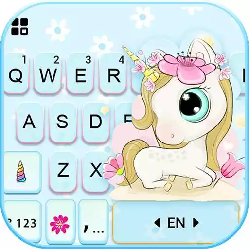 Play Cute Flower Unicorn Keyboard Background APK