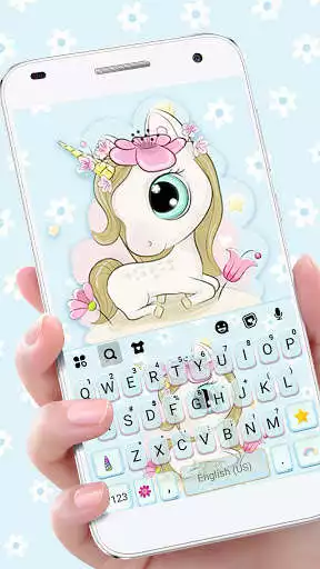 Play Cute Flower Unicorn Keyboard Background  and enjoy Cute Flower Unicorn Keyboard Background with UptoPlay