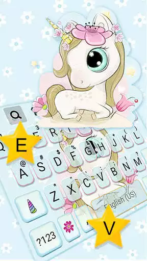 Play Cute Flower Unicorn Keyboard Background as an online game Cute Flower Unicorn Keyboard Background with UptoPlay