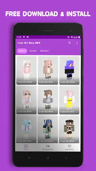 Play Cute Girl Skins Minecraft PE as an online game Cute Girl Skins Minecraft PE with UptoPlay