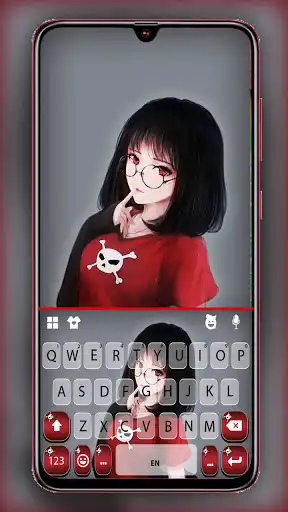 Play Cute Intellect Girl Keyboard Background  and enjoy Cute Intellect Girl Keyboard Background with UptoPlay