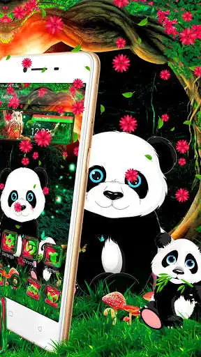 Play APK Cute Panda Nature Glass Tech Theme  and enjoy Cute Panda Nature Glass Tech Theme with UptoPlay com.launcher.theme3d.t600003070