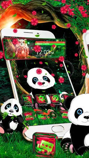 Play APK Cute Panda Nature Glass Tech Theme  and enjoy Cute Panda Nature Glass Tech Theme with UptoPlay com.launcher.theme3d.t600003070