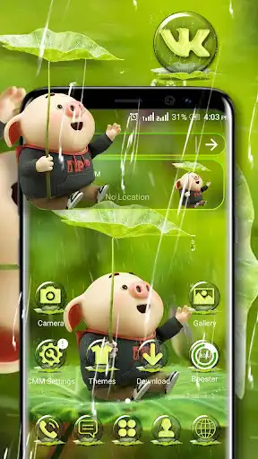 Play Cute Pig Rainy Launcher Theme  and enjoy Cute Pig Rainy Launcher Theme with UptoPlay