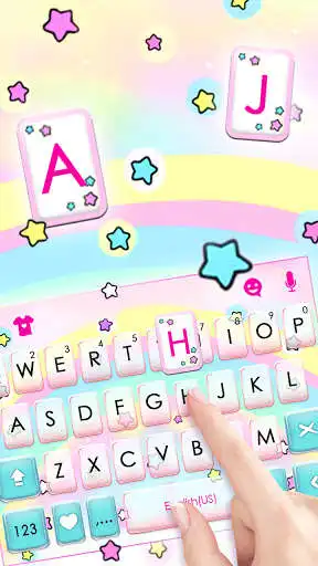 Play Cute Rainbow Stars Keyboard Background as an online game Cute Rainbow Stars Keyboard Background with UptoPlay