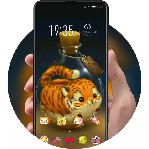 Play Cute tiger theme lucky tiger in the bottle APK