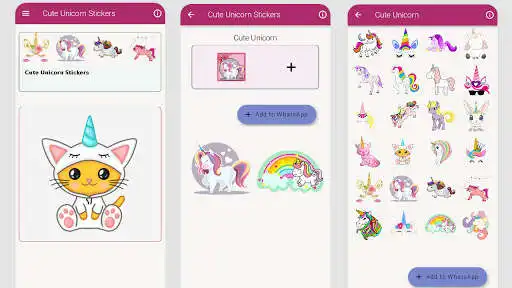 Play Cute Unicorn WAstickerapps as an online game Cute Unicorn WAstickerapps with UptoPlay