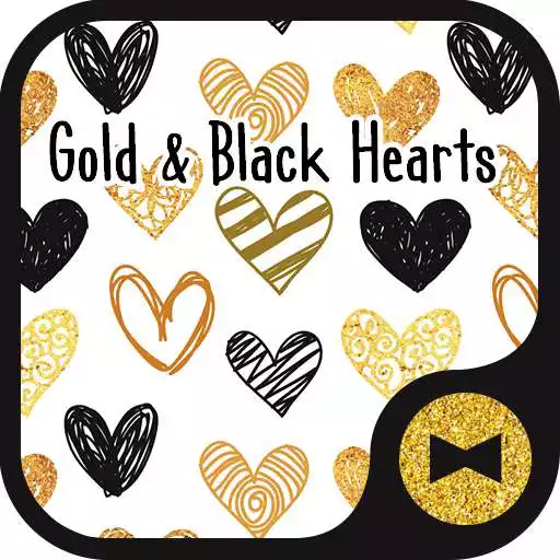 Free play online Cute Wallpaper Gold  Black Hearts Theme APK