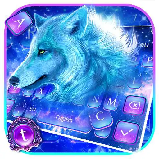 Play Cyan Neon Wolf Keyboard APK