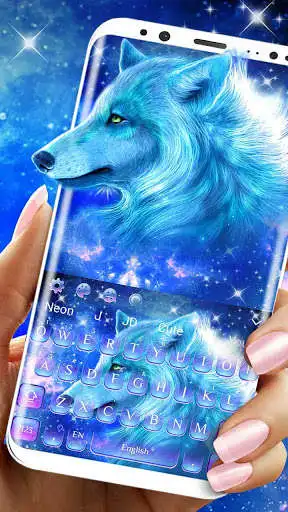 Play Cyan Neon Wolf Keyboard  and enjoy Cyan Neon Wolf Keyboard with UptoPlay