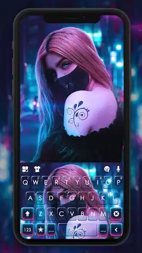 Play Cyberpunk Mask Girl Keyboard Background  and enjoy Cyberpunk Mask Girl Keyboard Background with UptoPlay