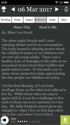 Play Daily Reflections on Reading, Psalm and Gospel