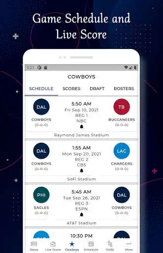 Play Dallas - Football Live Score & Schedule as an online game Dallas - Football Live Score & Schedule with UptoPlay