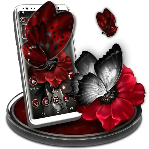 Play Dark Red Flower Launcher Theme APK