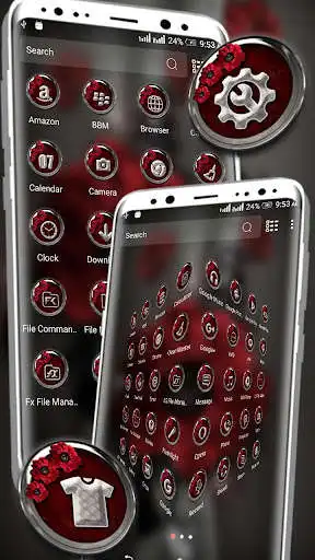 Play Dark Red Flower Launcher Theme as an online game Dark Red Flower Launcher Theme with UptoPlay