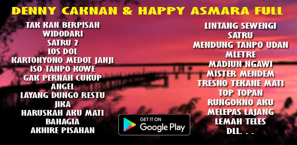 Play DENNY CAKNAN FT HAPPY ASMARA  and enjoy DENNY CAKNAN FT HAPPY ASMARA with UptoPlay