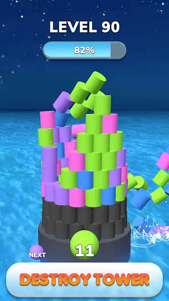 Play Destroy Color Tower as an online game Destroy Color Tower with UptoPlay