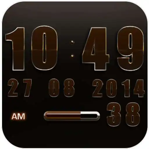 Free play online Digi Clock Widget Brown Star  APK