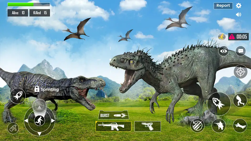 Play Dino Hunter - Dinosaur Games as an online game Dino Hunter - Dinosaur Games with UptoPlay