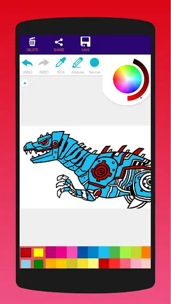 Play Dinosaur Robot Coloring Book as an online game Dinosaur Robot Coloring Book with UptoPlay