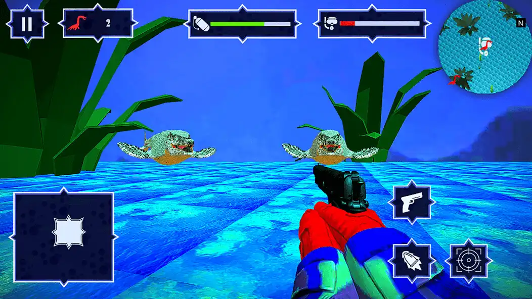 Play Dino Shark: Shark Hunting Game as an online game Dino Shark: Shark Hunting Game with UptoPlay