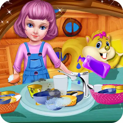 Play Doll Girl Kitchen Dish Washing APK